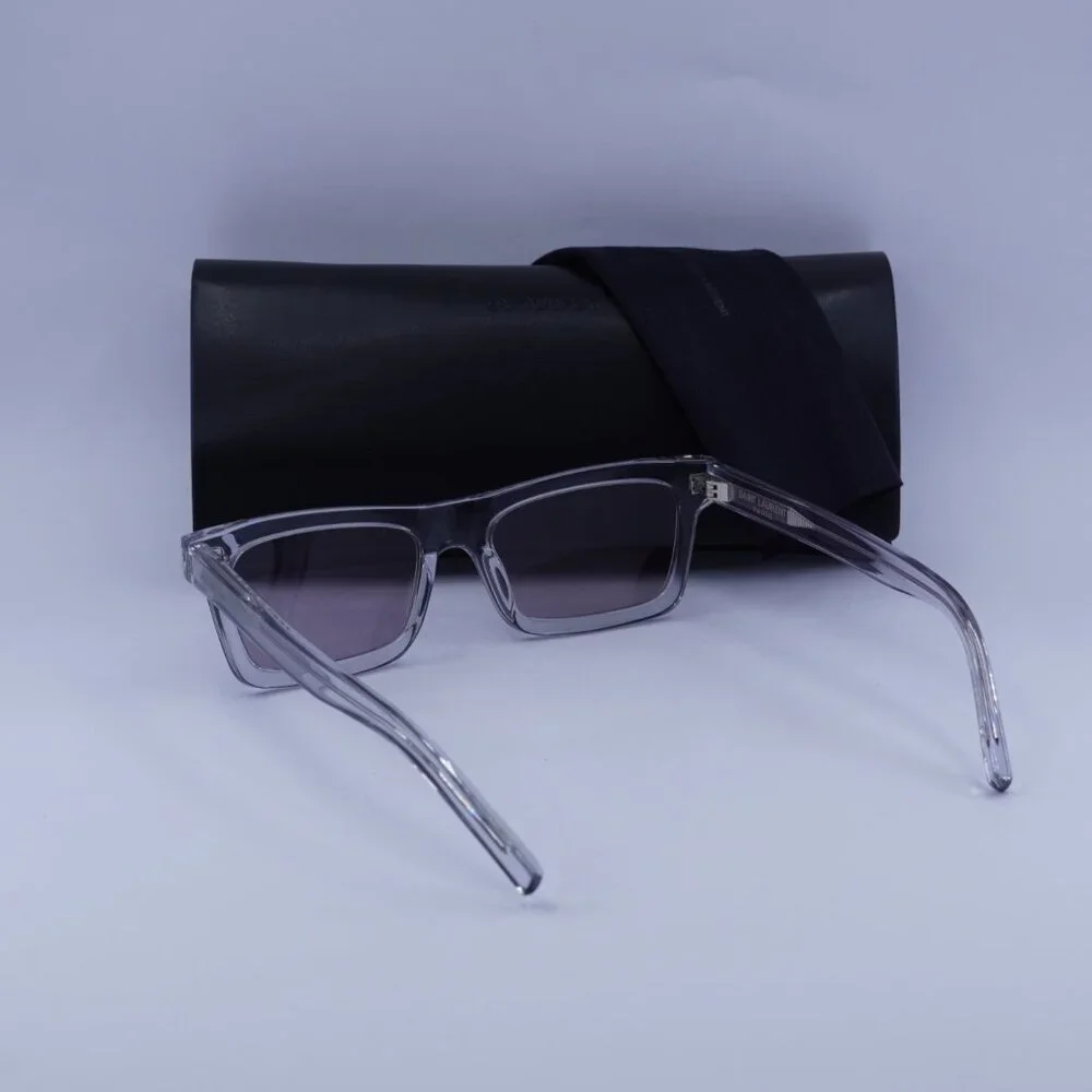 Saint Laurent SL461 BETTY 013 Rectangle Sunglasses - Grey/Violet - Picture 5 of 12